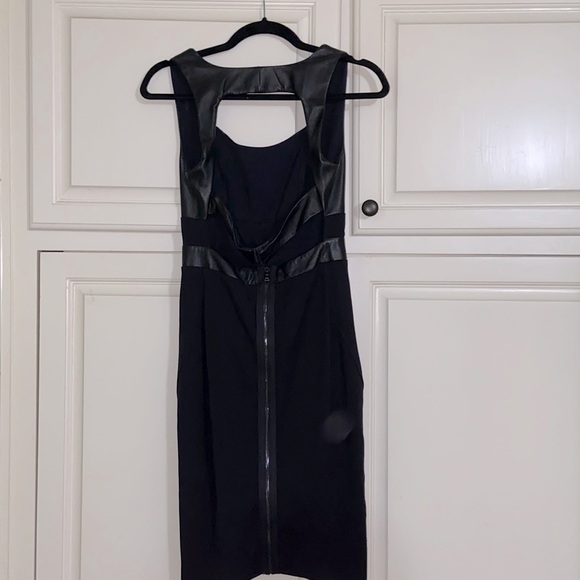 La Pina by David Helmani black dress with leather detail - Picture 2 of 9